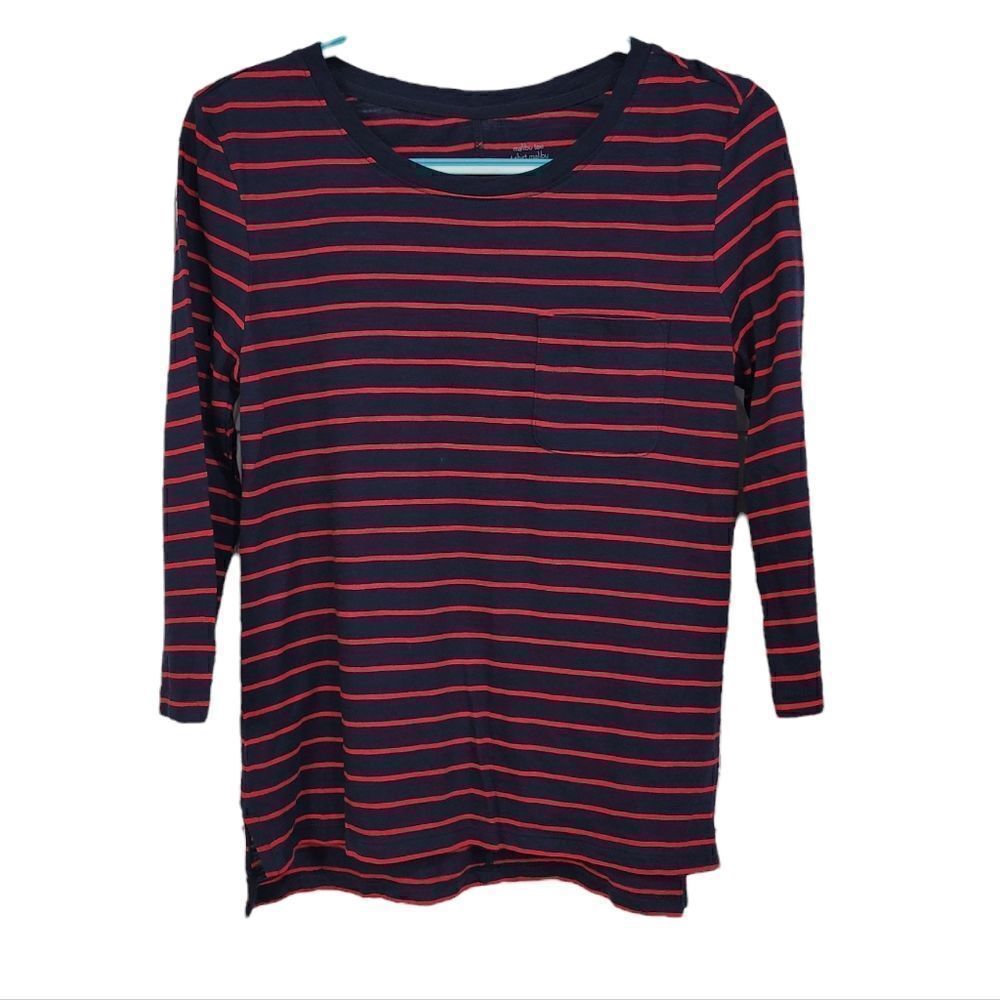 Banana Republic red & navy stripe tee